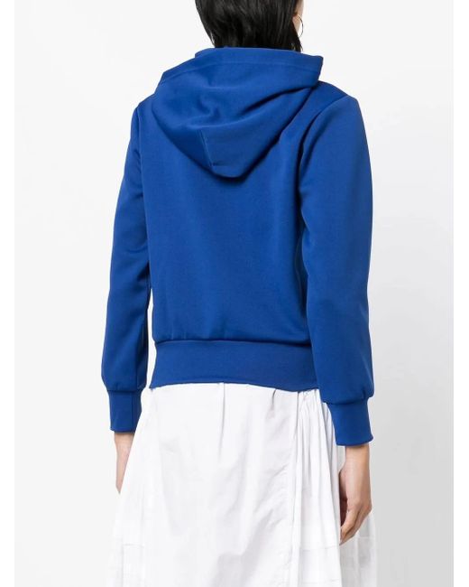 COMME DES GARÇONS PLAY Blue Heart-Patch Drawstring Hoodie