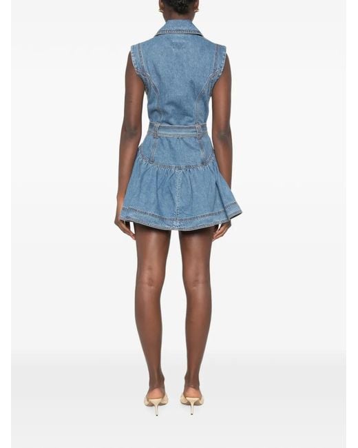 Aje. Blue Liliana Denim Mini Dress