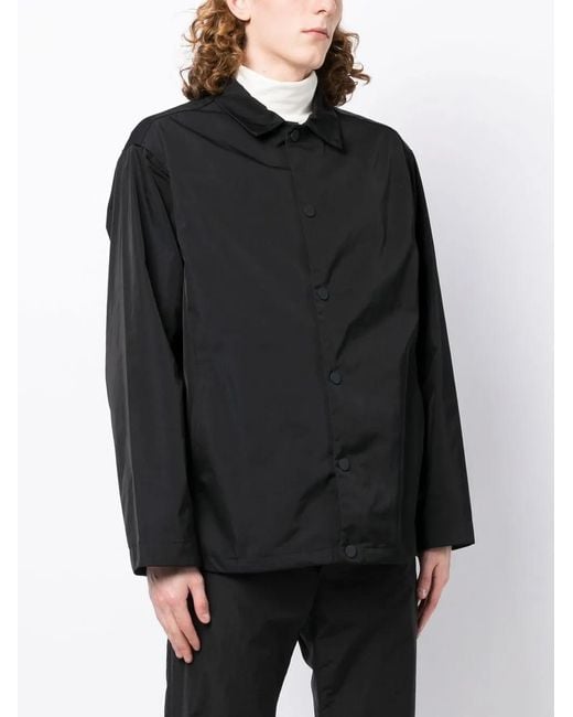 White Mountaineering Black Buttoned Classic-Collar Jacket for men