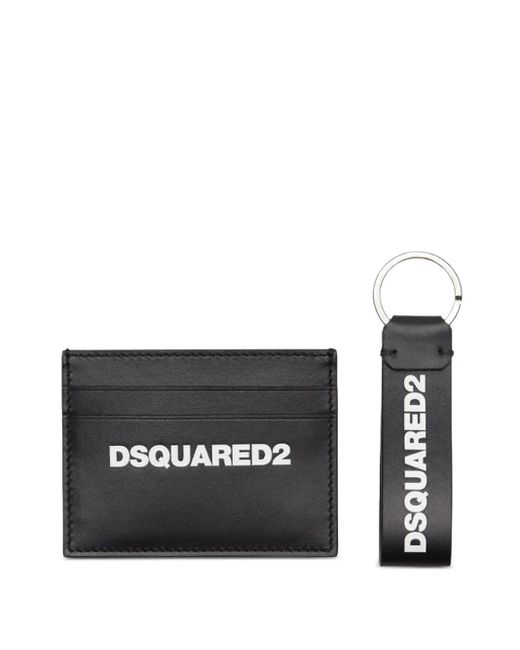 DSquared² Black Logo-Print Card Holder Set for men
