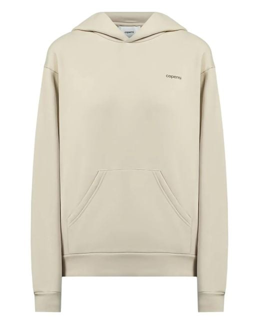 Coperni Natural Logo-Print Hoodie