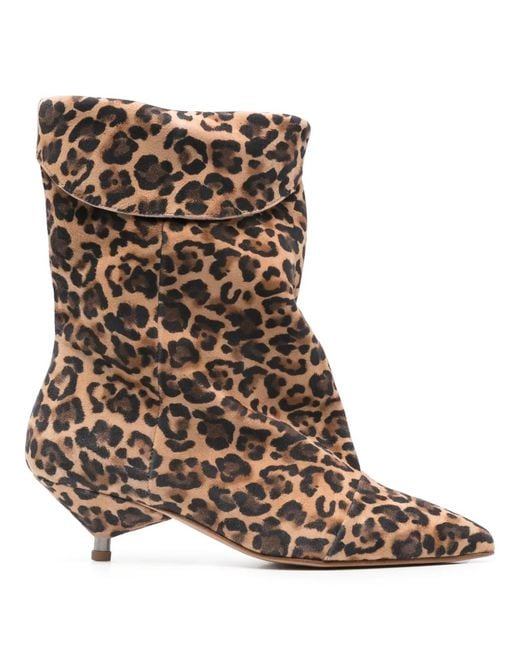 GISÉL MOIRÉ Brown Miriam Ankle Boots