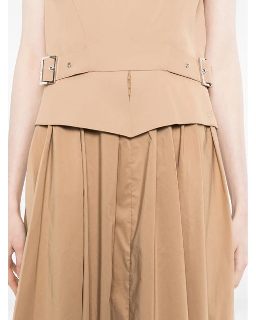 Karl Lagerfeld Natural Robe Mi-Longue À Taille Ceinturée