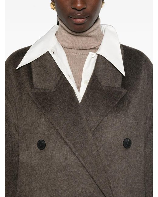 The Dynamis Studio Brown Double-Breasted Peak-Lapel Coat