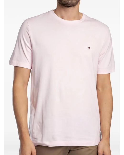 Tommy Hilfiger White T-Shirt À Logo Brodé for men