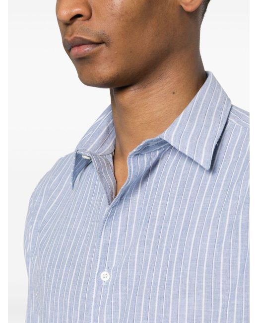 Chemise rayée à manches longues Aspesi pour homme en coloris Blue