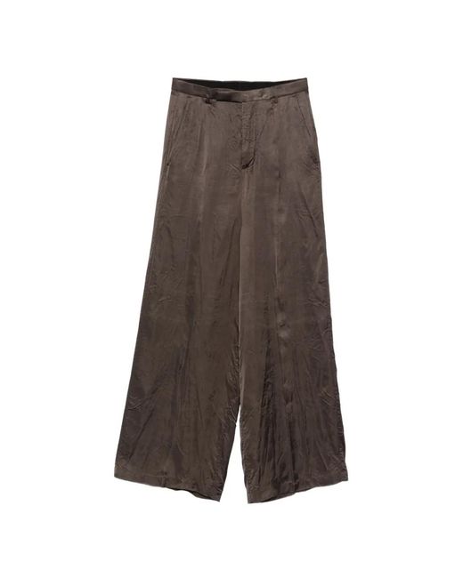 Rick Owens Brown Flared Trousers
