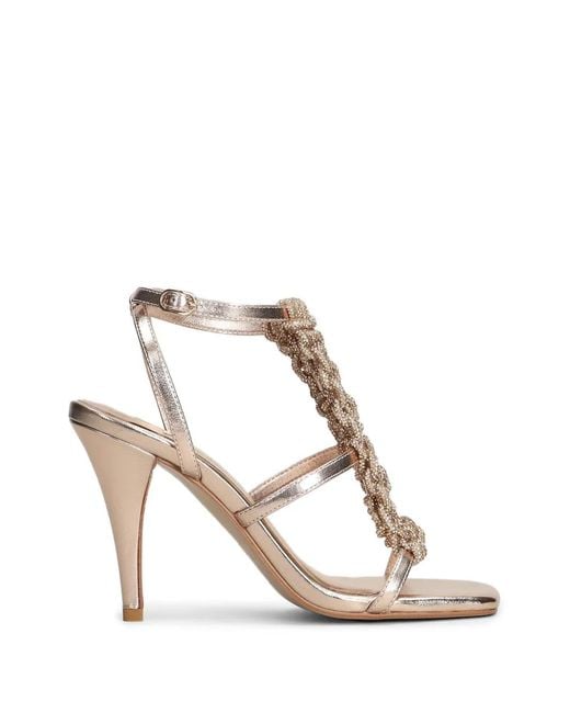 Marc Ellis White Crystal-Embellished Metallic Sandals