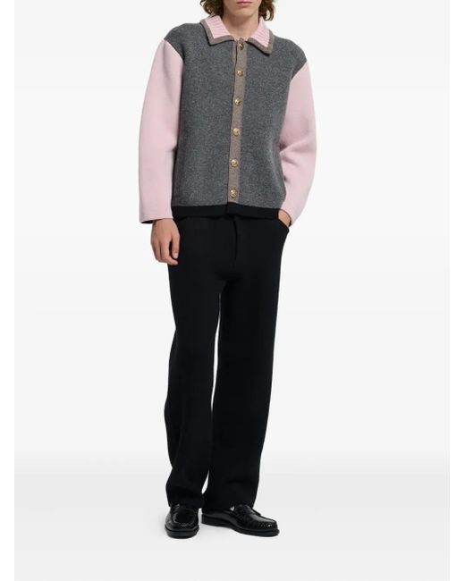 Barrie Gray Colour-Block Buttoned Cardigan