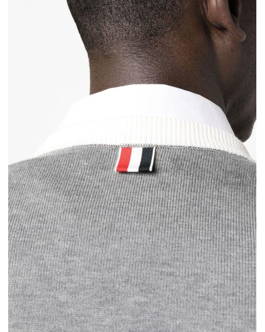 Thom Browne Gray 4-bar Cable-knit Sweatshirt for men