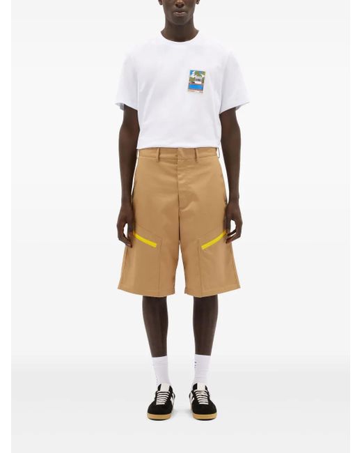 MSGM Yellow Contrasting-Trim Shorts for men