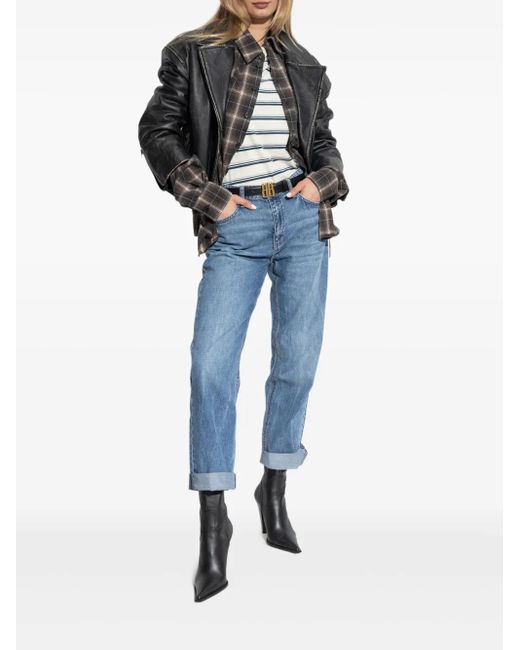 Rag & Bone Gray Striped Crew-Neck T-Shirt