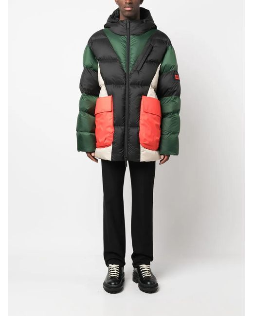 DSquared² Green Colour-Block Panelled Padded Jacket for men