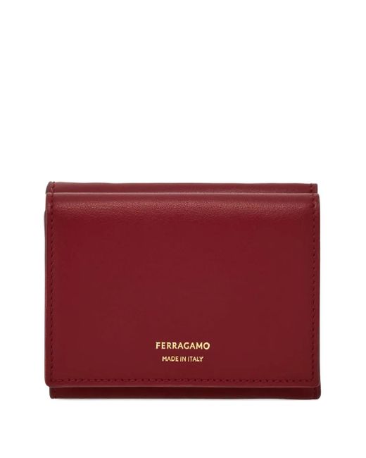 Ferragamo Red Two-Tone Tri-Fold Wallet