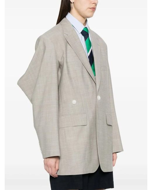 KENZO Gray Solid Kimono Blazer Clothing