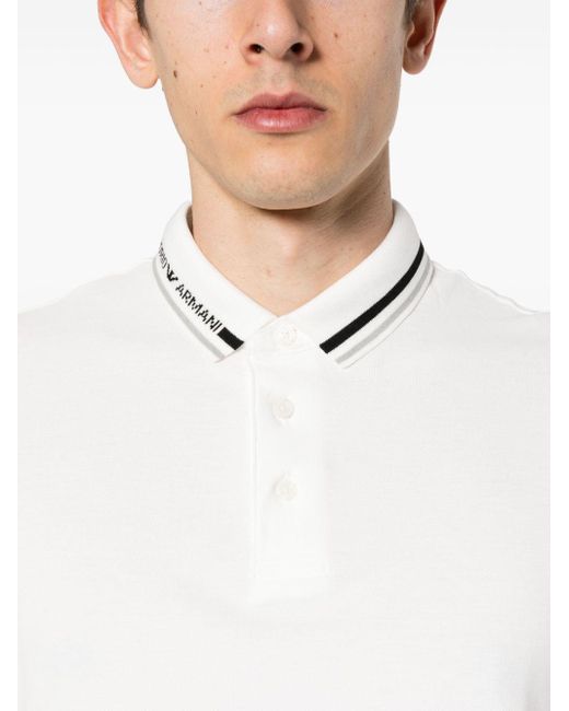 T-shirt a maniche lunghe con stampa di Emporio Armani in White da Uomo