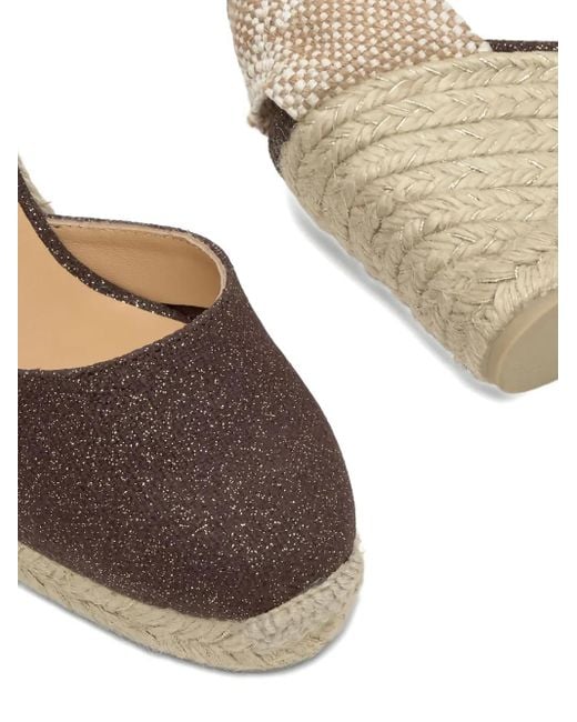 Castaner Metallic 90Mm Carina Glitter Wedge-Heel Espadrilles