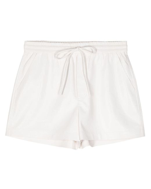 Nanushka White Mil Faux-leather Shorts