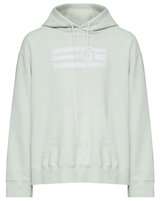 メンズ MM6 by Maison Martin Margiela ナンバーモチーフ パーカー Green