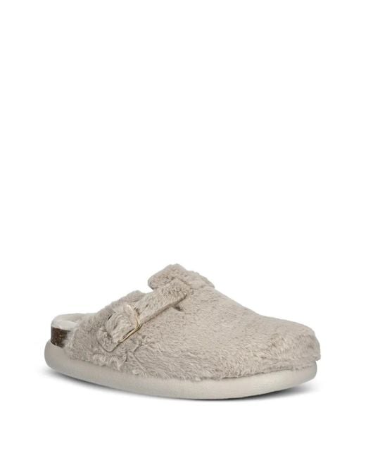 Scholl White Mules À Détail De Sangle