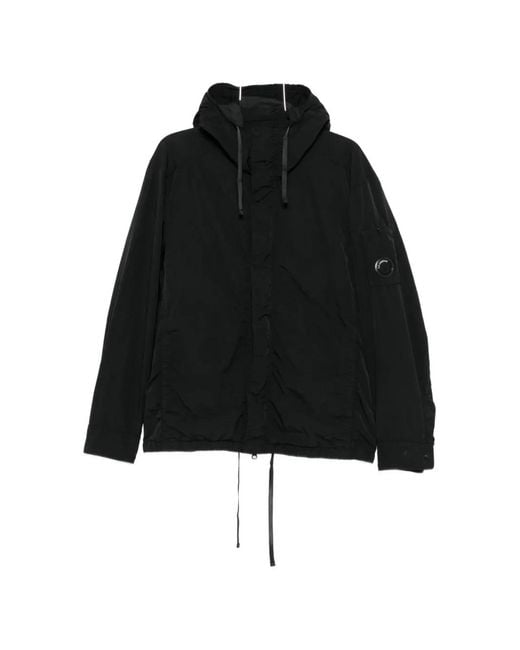 C P Company Black Lens Hooded Jacket for men