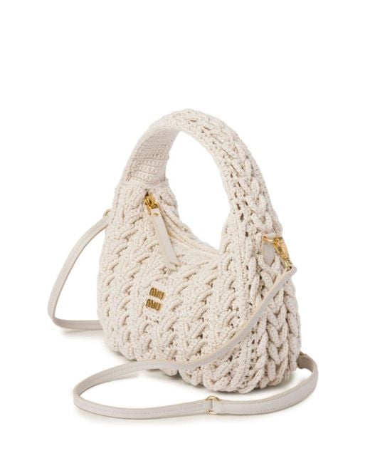 Miu Miu White Wander Crochet Tote Bag