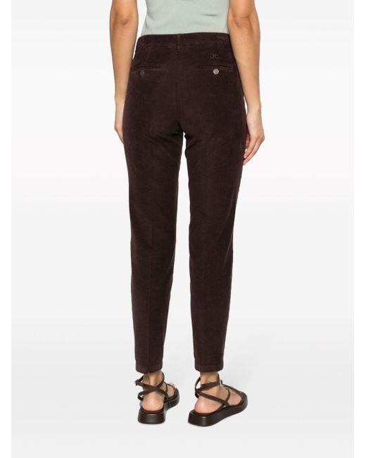 Jacob Cohen Black Corduroy Tapered-Leg Trousers