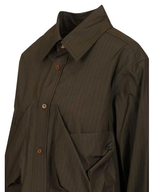 Vivienne Westwood Brown Achilles Oversized Utility Shirt for men
