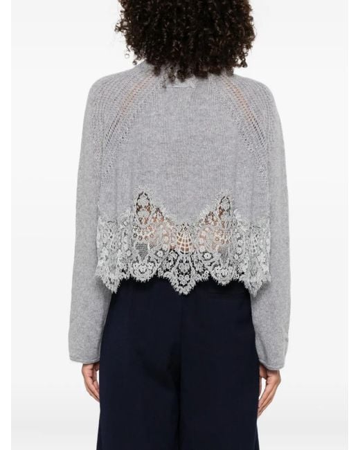 Maglione Con Bordo di Ermanno Scervino in Gray