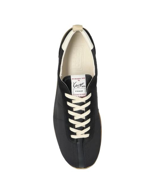 KENZO Black Lace-Up Panelled Sneakers for men