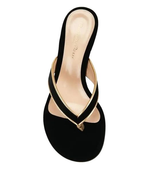Gianvito Rossi Black Thong Stiletto Mules