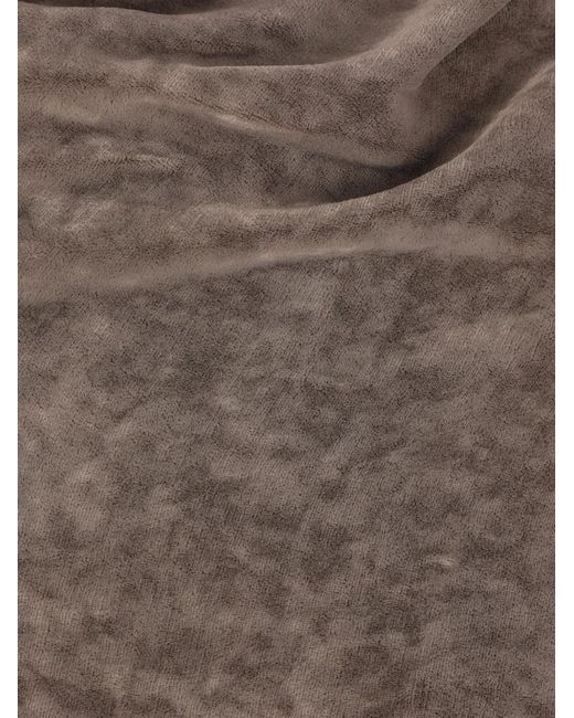 Rick Owens Brown Draped Velvet-Effect Top