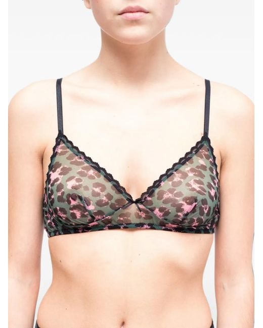 Laura Urbinati Black Leopard-Print Triangle Bra