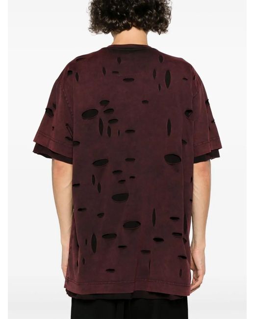 Givenchy Layered-Design Ripped Cotton T-Shirt for men