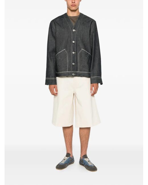3Dici White Logo-Patch Denim Shorts for men