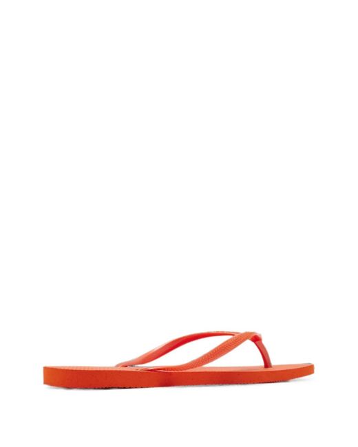 Havaianas Red Logo-Embossed Flip-Flops