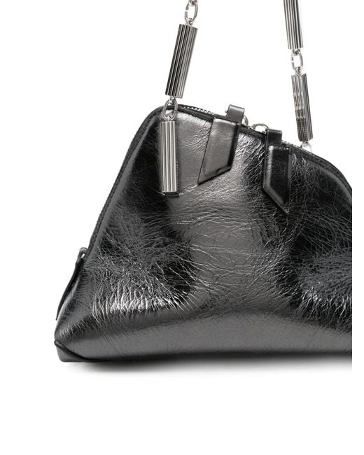 The Attico Black La Scala Metallic-Effect Chain-Link Tote Bag