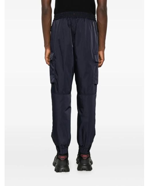 Moncler Blue Drawstring-Waist Cargo Trousers for men