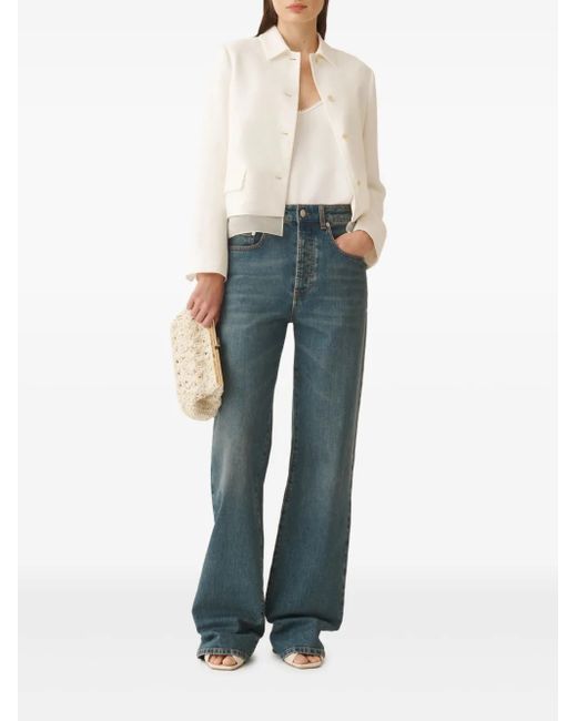 Fabiana Filippi White Button-Down Jacket