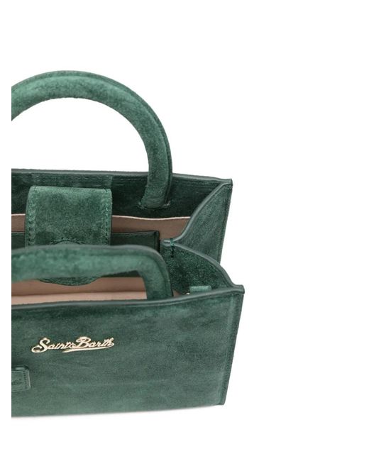 Mc2 Saint Barth Green Mini Sac À Main En Daim