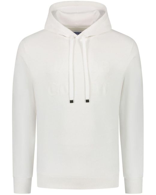Jacob Cohen White Logo-embroidered Hoodie for men