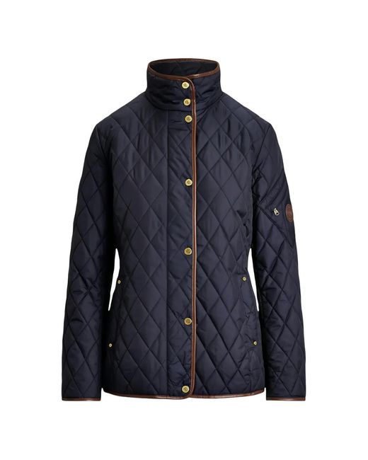 Ralph Lauren Blue Quilted Button-Up Jacket