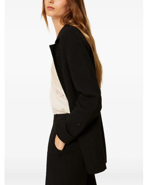 Twinset Black Knit Jacket With Sequins