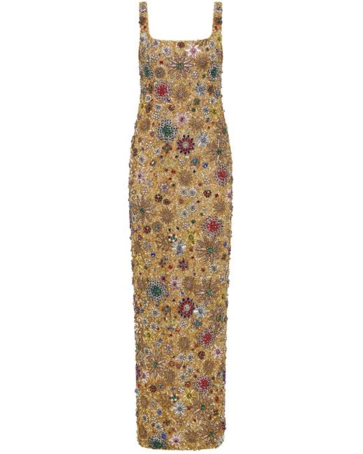 Rachel Gilbert Kori Embellished Gown Dress in Metallic | Lyst
