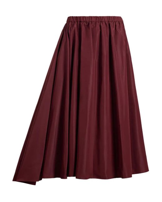 Patou Purple Asymmetrischer Faille-Midirock