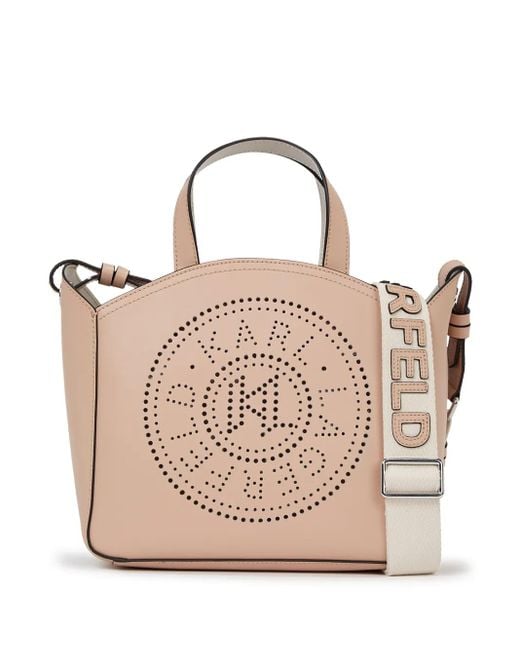 Borsa Tote K/Circle Piccola di Karl Lagerfeld in Natural