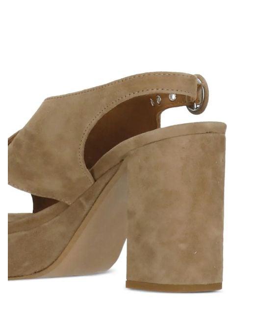Julie Dee Metallic Suede Heeled Sandals