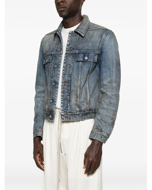 Rick Owens Blue Veste À Boutonnière for men