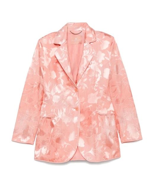 Ermanno Scervino Pink Floral-Jacquard Blazer