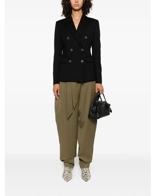 Dondup Black Double-Breasted Blazer